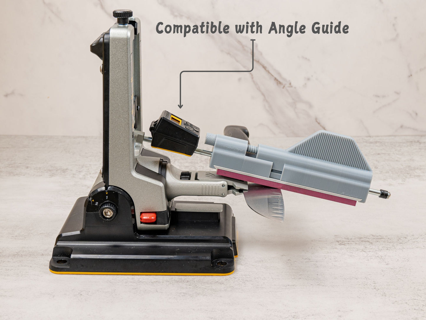 6-inch stone holder for Work Sharp Professional Precision Adjust, compatible with built-in angle guide.
