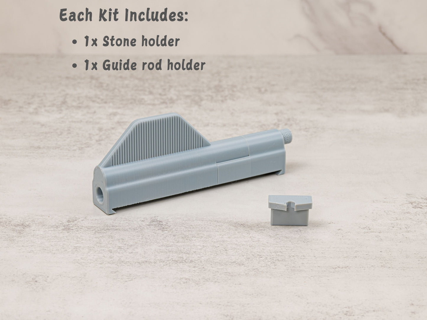 Kit includes 6-inch stone holder and guide rod holder for Work Sharp Professional Precision Adjust.