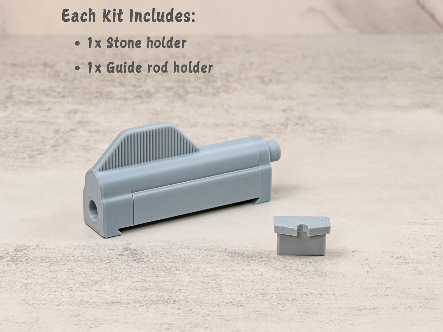 Kit includes adjustable stone holder and guide rod holder for Work Sharp Professional Precision Adjust