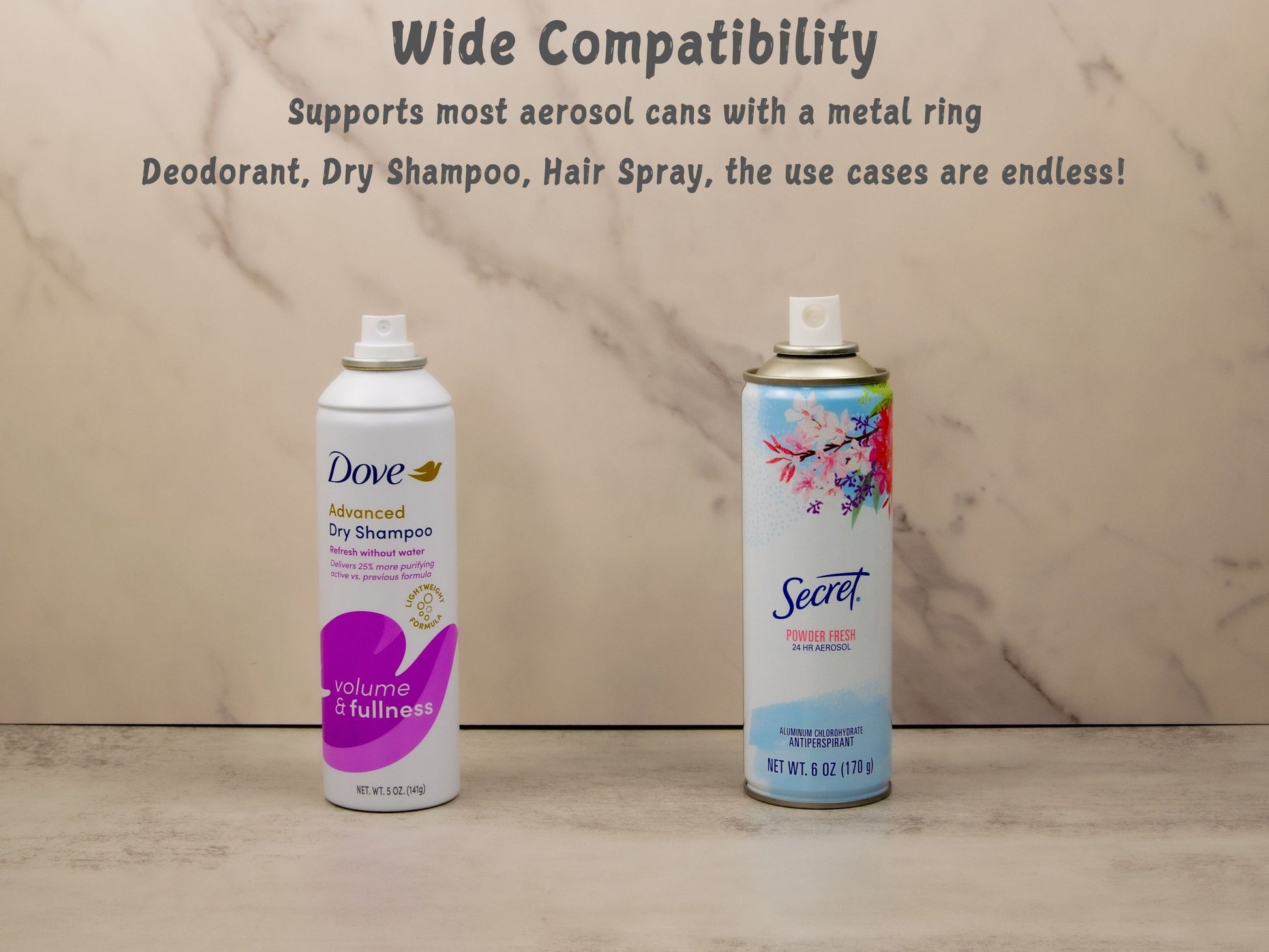 Supports most aerosol cans with metal rings – ideal for users with limited grip or dexterity

