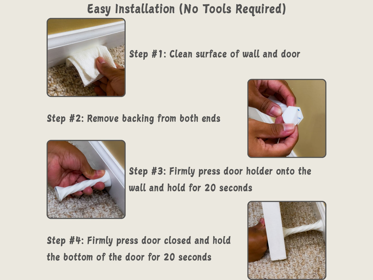 Magnetic Door Holder with Smooth Cylindrical Design